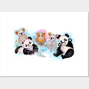 Panda family Posters and Art